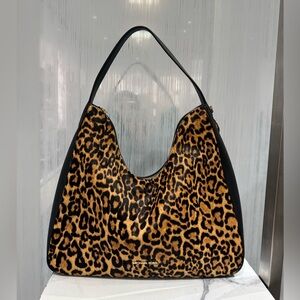MICHAEL KORS OUTLETNayla Medium Leopard Print Calf Hair Shoulder Bag NWT